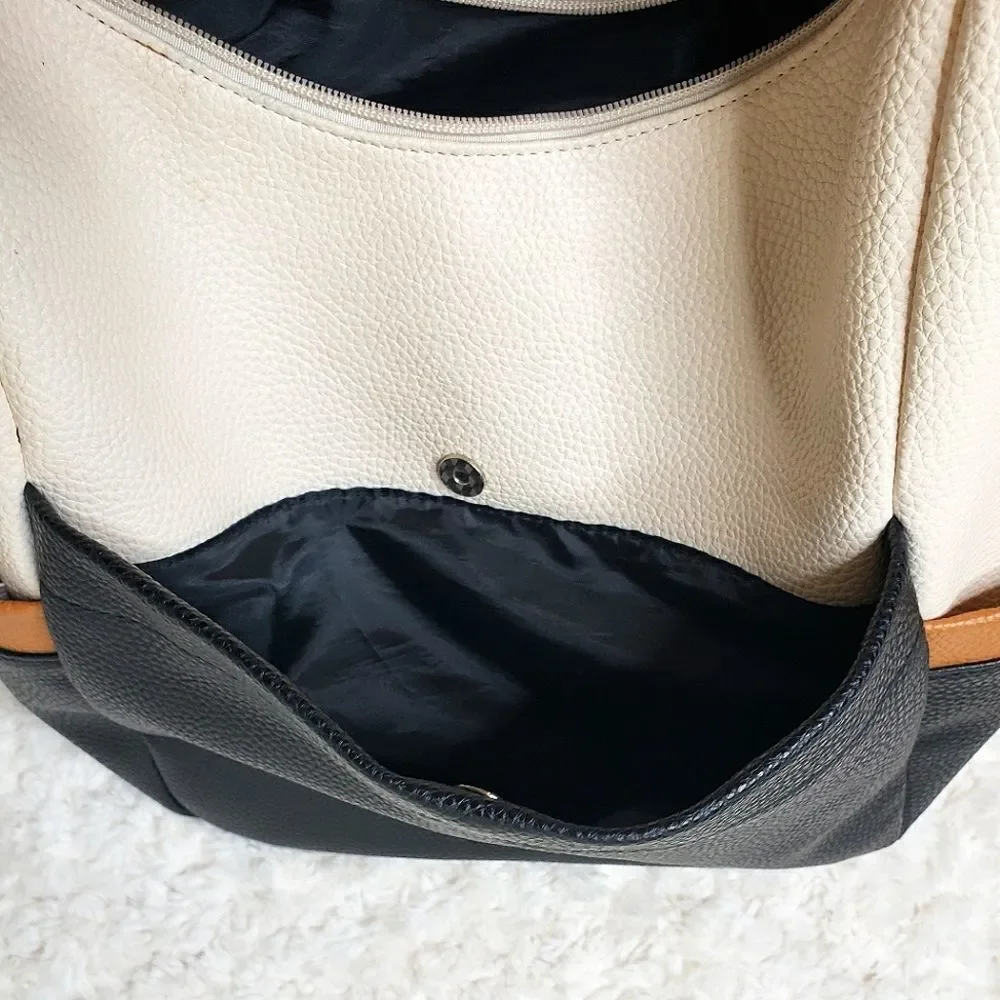 Nautica 'Port O Call' Color Block Brown/White/Cream Hobo Shoulder Bag